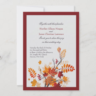 Invitations de mariage rustique Foliage