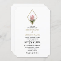 Invitations de mariage Rustique King Protea