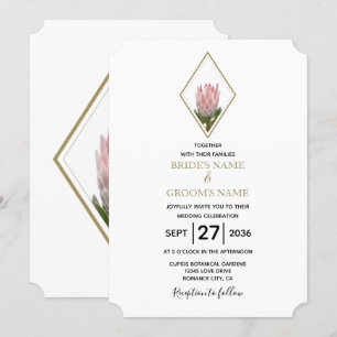 Invitations de mariage Rustique King Protea
