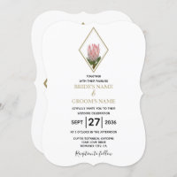 Invitations de mariage Rustique King Protea