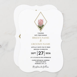 Invitations de mariage Rustique King Protea