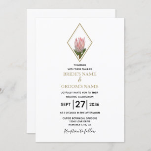 Invitations de mariage Rustique King Protea