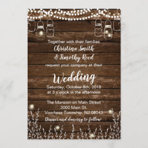 Invitations de mariage rustique - Mariage campagna