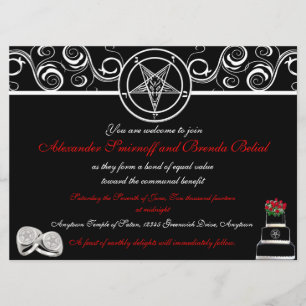 Invitations de mariage satanique personnalisées