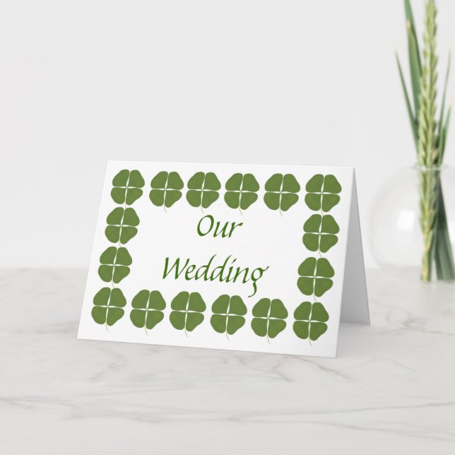 Invitations de mariage Shamrocks vertes, personnal (Devant)