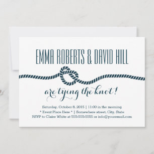 Invitations de mariage simple en corde bleue