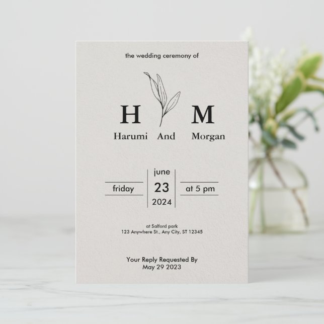 Invitations de mariage simples et abordables (Debout devant)