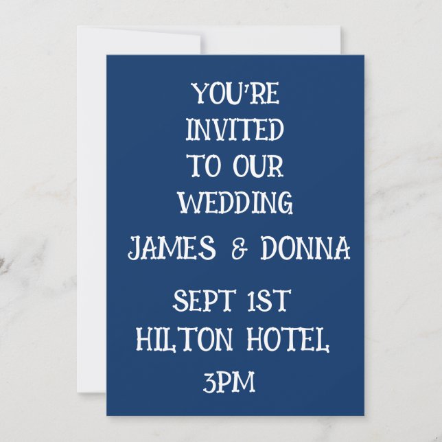INVITATIONS DE MARIAGE SIMPLES ET ÉLÉGANTES MARION (Devant)