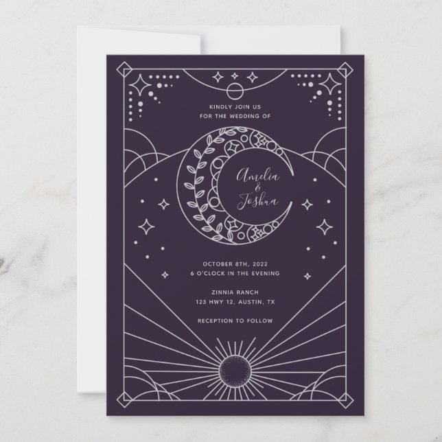 Invitations de mariage Stardust (Devant)