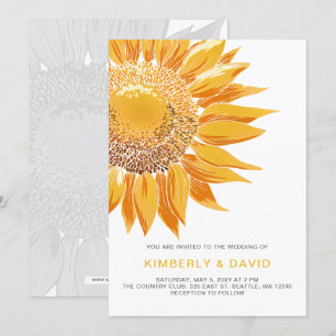 Invitations de mariage SunFlower modernes