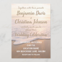 Invitations de mariage sur la plage