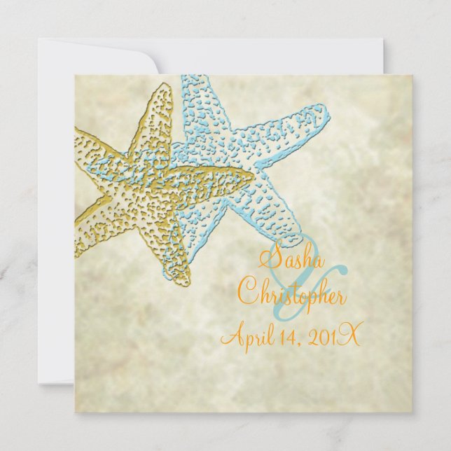 Invitations de mariage sur la plage/sable blanc (Devant)