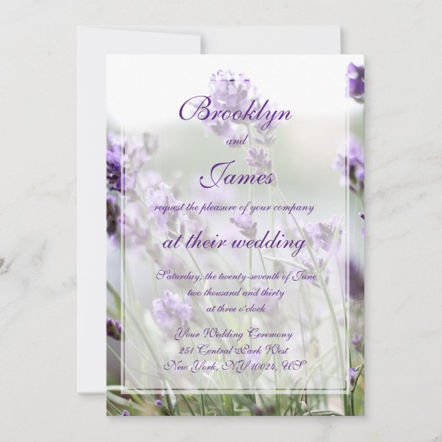 Invitations de mariage sur mesure Lavender Bohemia (Devant)