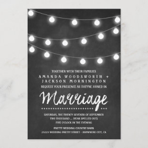 Invitations de mariage sur tableau de bord et cord
