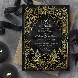 Invitations de Mariage Tarot Halloween Noir