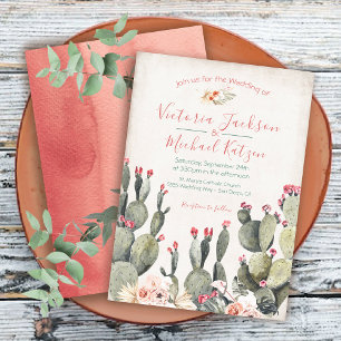 Invitations de mariage Terracota et Cactus