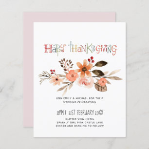 Invitations de mariage Thanksgiving Dusty Blue Ora
