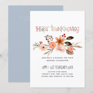 Invitations de mariage Thanksgiving Dusty Blue Ora