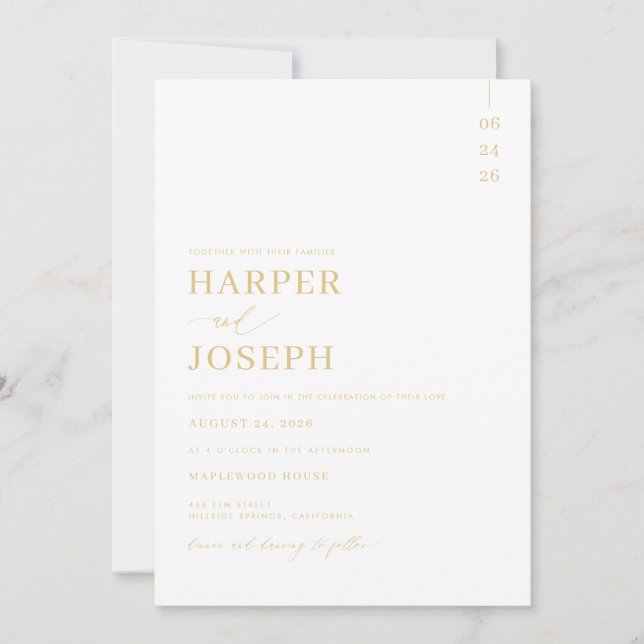 Invitations De Mariage Tout En Un Avec Code QR (Devant)