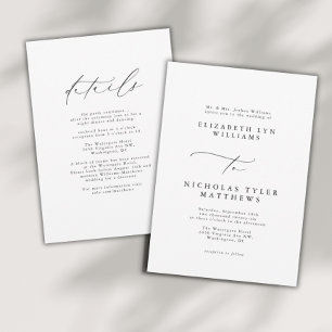 Invitations de mariage tout-en-un Longhand