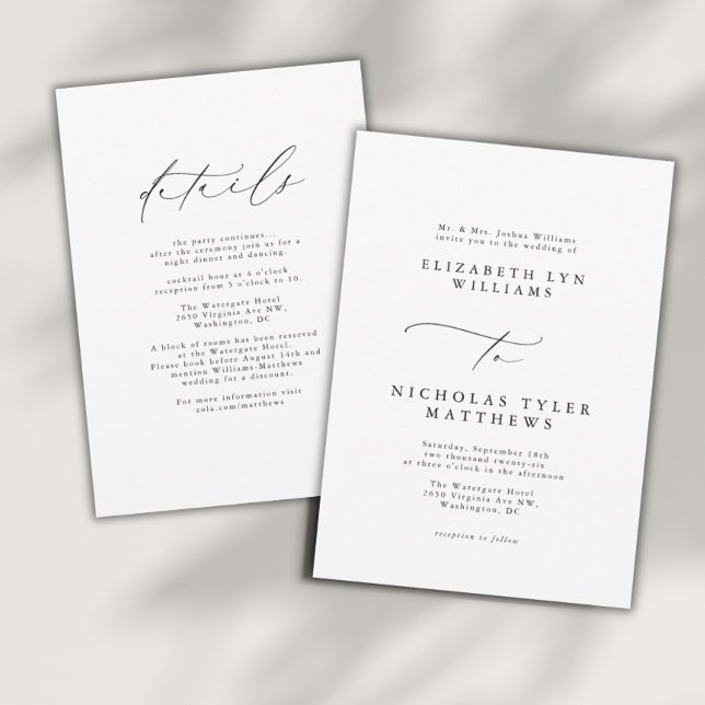 Invitations de mariage tout-en-un Longhand (Créateur téléchargé)