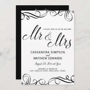 Invitations de mariage tout en un Noir
