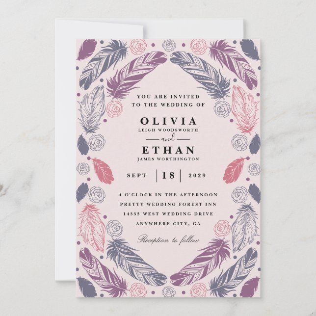 Invitations de mariage traditionnelles navajo (Devant)