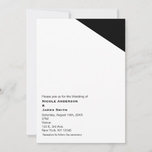 Invitations de mariage triangle noir et blanc
