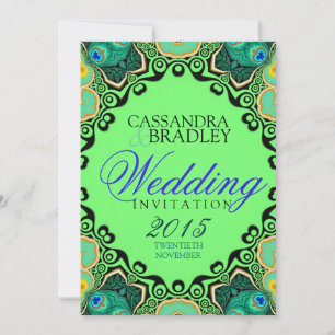 Invitations de mariage tribal de papillon de paon