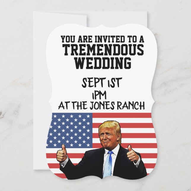 INVITATIONS DE MARIAGE TRUMP SUR MESURE (Devant)