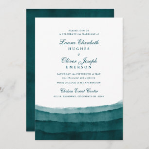 Invitations de mariage Turquoise d'aquarelle de me