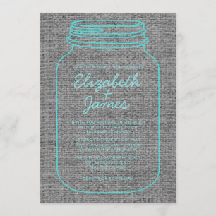 Invitations de mariage Turquoise de Mason Jar Rust