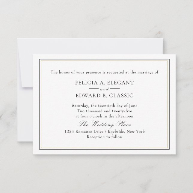 Invitations de mariage typographique simple (Devant)