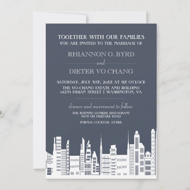 Invitations de mariage urbain (Devant)