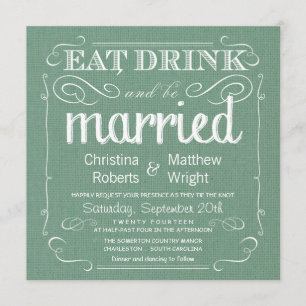 Invitations de mariage vert de Rustic Burlap