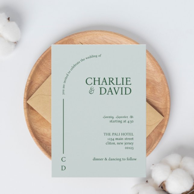 Invitations de mariage vert émeraude (Créateur téléchargé)