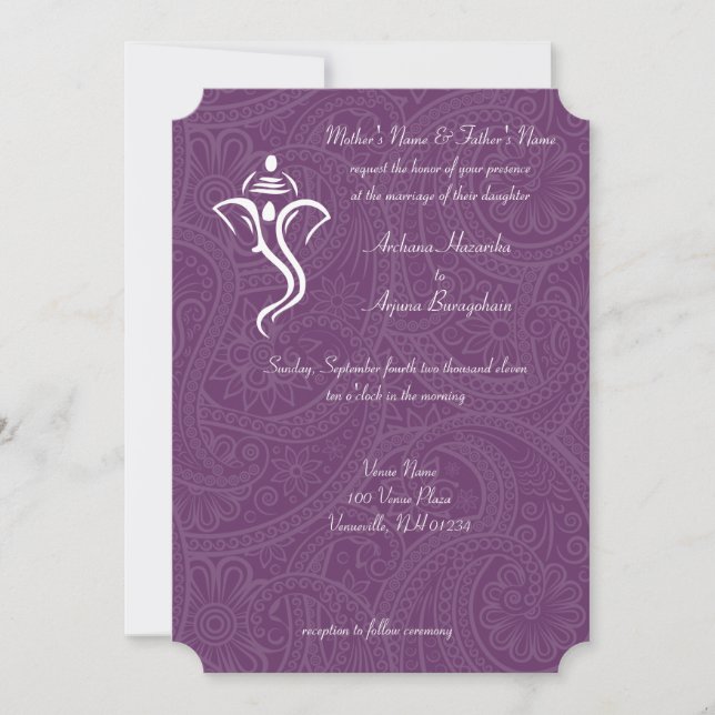 Invitations de mariage Vighneshvara (Devant)