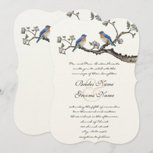 Invitations de mariage vintage Bluebirds