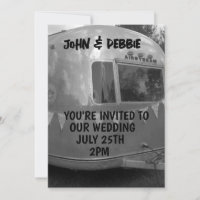 Invitations de MARIAGE vintage CAMPER TRAILER