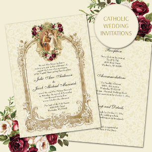 INVITATIONS DE MARIAGE VINTAGE CATHOLIQUE