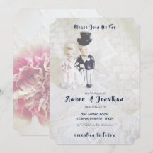 Invitations de mariage vintage Dapper Couple