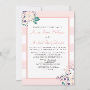 Invitations de mariage vintage Flora