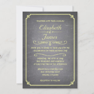 Invitations de mariage Vintage Jaune