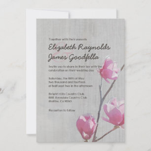 Invitations de mariage vintage Magnolias