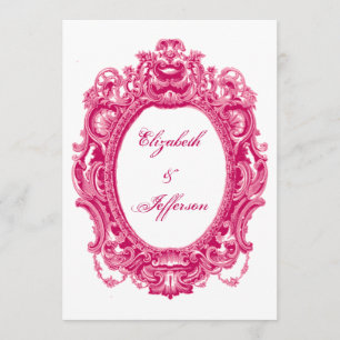 Invitations de mariage Vintage rose