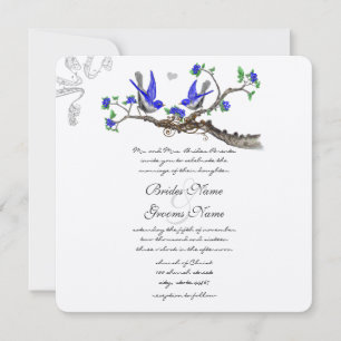 Invitations de mariage vintage Royal Blue et Grey