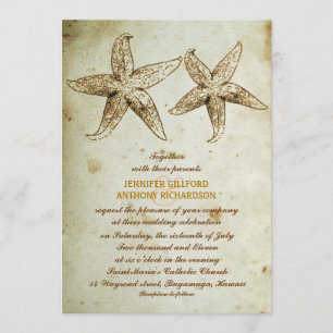 INVITATIONS DE MARIAGE vintage SUR LA PLAGE