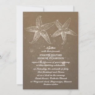 INVITATIONS DE MARIAGE vintage SUR LA PLAGE