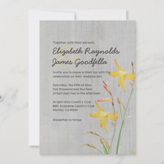 Invitations de mariage Vintages à Freesia (Devant)