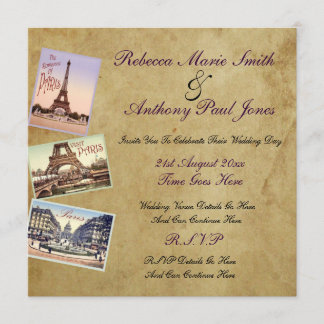 Invitations de mariage Vintages à Paris
